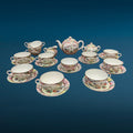 Set completo del Juego de Té Macao en porcelana con diseño exclusivo. Ideal para reuniones elegantes y decoración refinada.