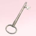 Llave antigua de metal forjado con diseño clásico y detalles históricos. Perfecta para decoración vintage en interiores o exteriores.