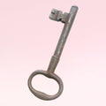 Llave antigua de forja con diseño clásico y acabado envejecido, perfecta para decoración en espacios rústicos o históricos del hogar.