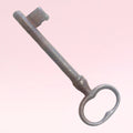 Llave antigua de forja con acabado metálico clásico, perfecta como adorno decorativo en espacios de estilo retro o rústico.