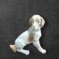 Figura de perro manchado en porcelana fina Nao Lladró, diseño artesanal con detalles realistas, perfecta para decoración o regalo.
