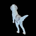 Vista trasera de figura de Setter Irlandés en porcelana Martinu, pieza única artesanal con textura detallada y esmaltado fino.