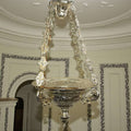 Lámpara Votiva colgante de metal plateado vista frontal