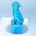 León Fu cerámica china azul 24 cm decorativo