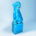 León Fu cerámica china azul 24 cm decorativo