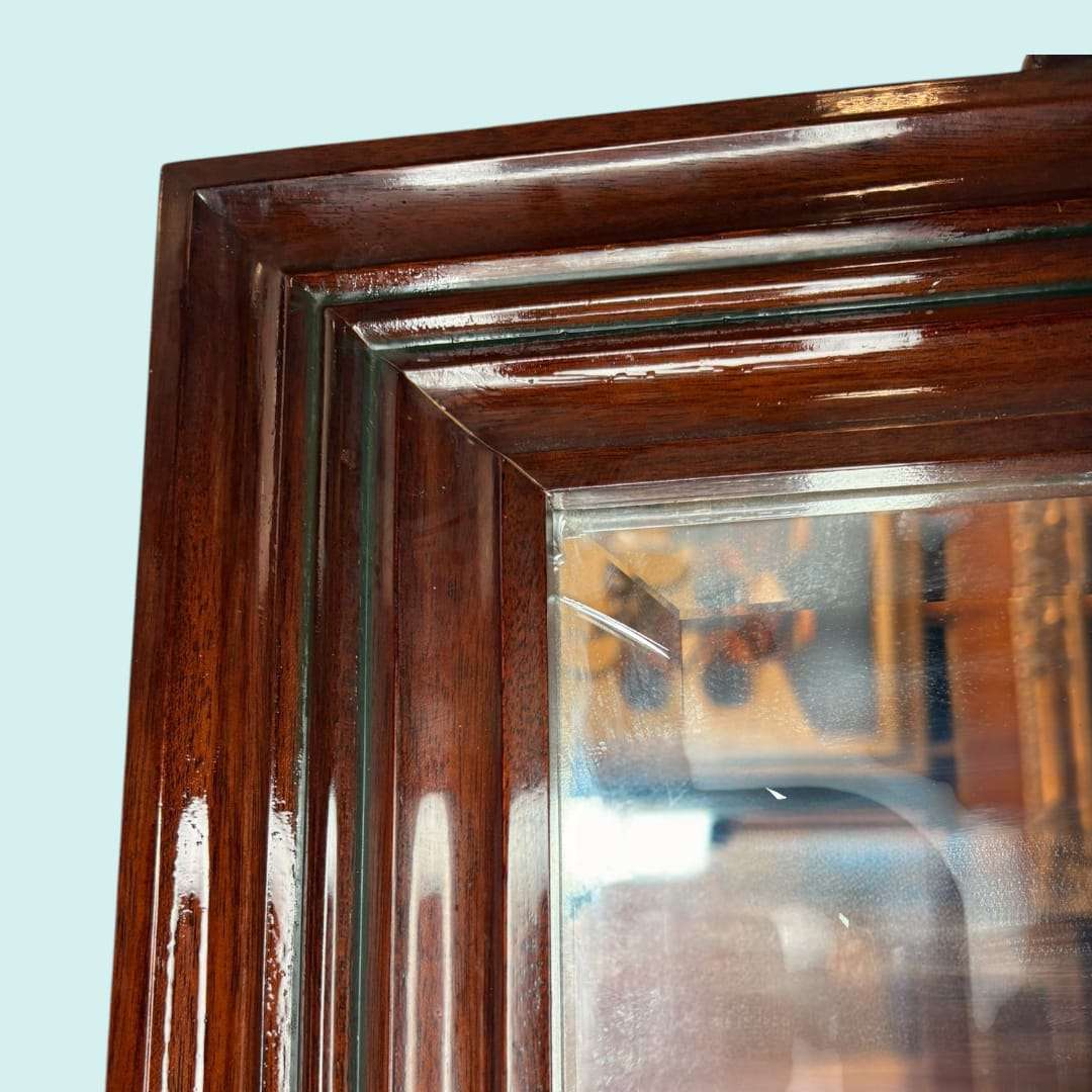 Espejo de caoba con cristal biselado clásico 92x127 cm en decoración para hogar