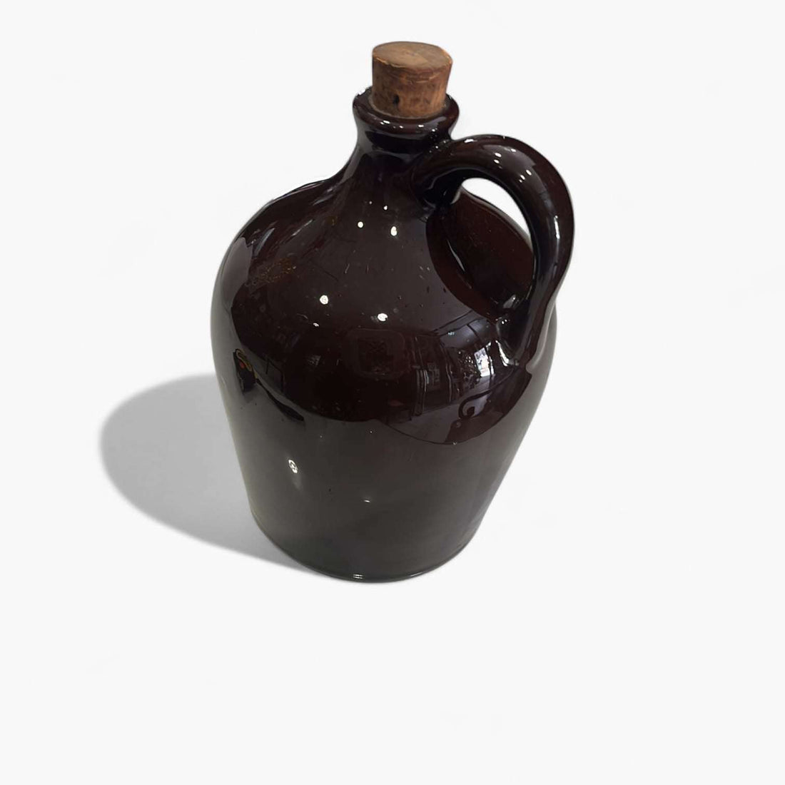 Botella de cristal con asa y tapón vintage para decoración en hogar y jardín