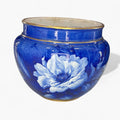 Florero vintage Villeroy & Boch azul floral decorativo