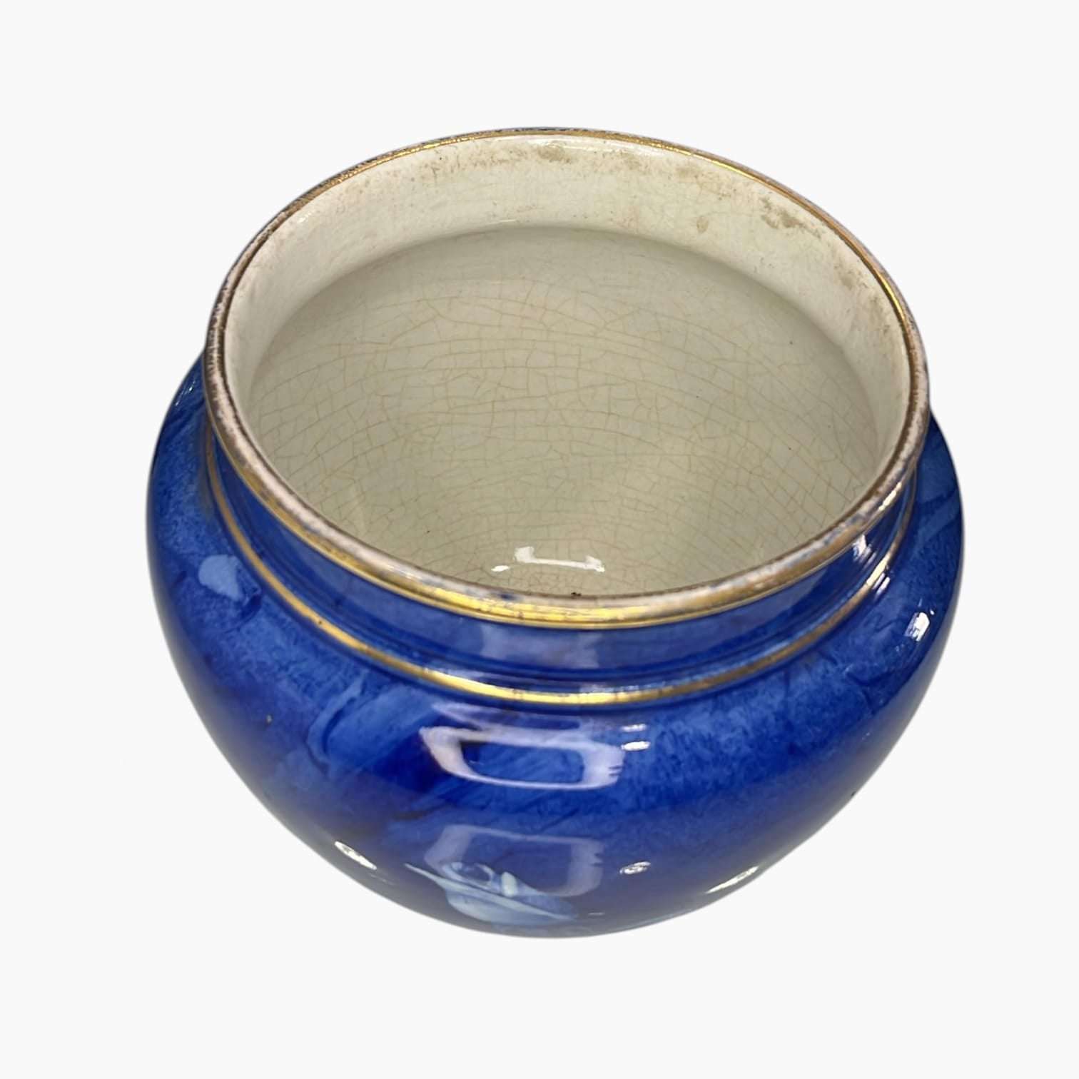 Florero vintage Villeroy & Boch azul floral en cerámica decorativa