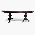Mesa comedor de caoba clásica con doble pedestal para decoración
