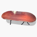Mesa comedor de caoba clásica con doble pedestal