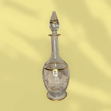 Licorera de cristal con hilo dorado tallado elegante para decoración en hogar y jardín