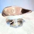 Centro de mesa frutero de metal plateado elegante para decoración de hogar