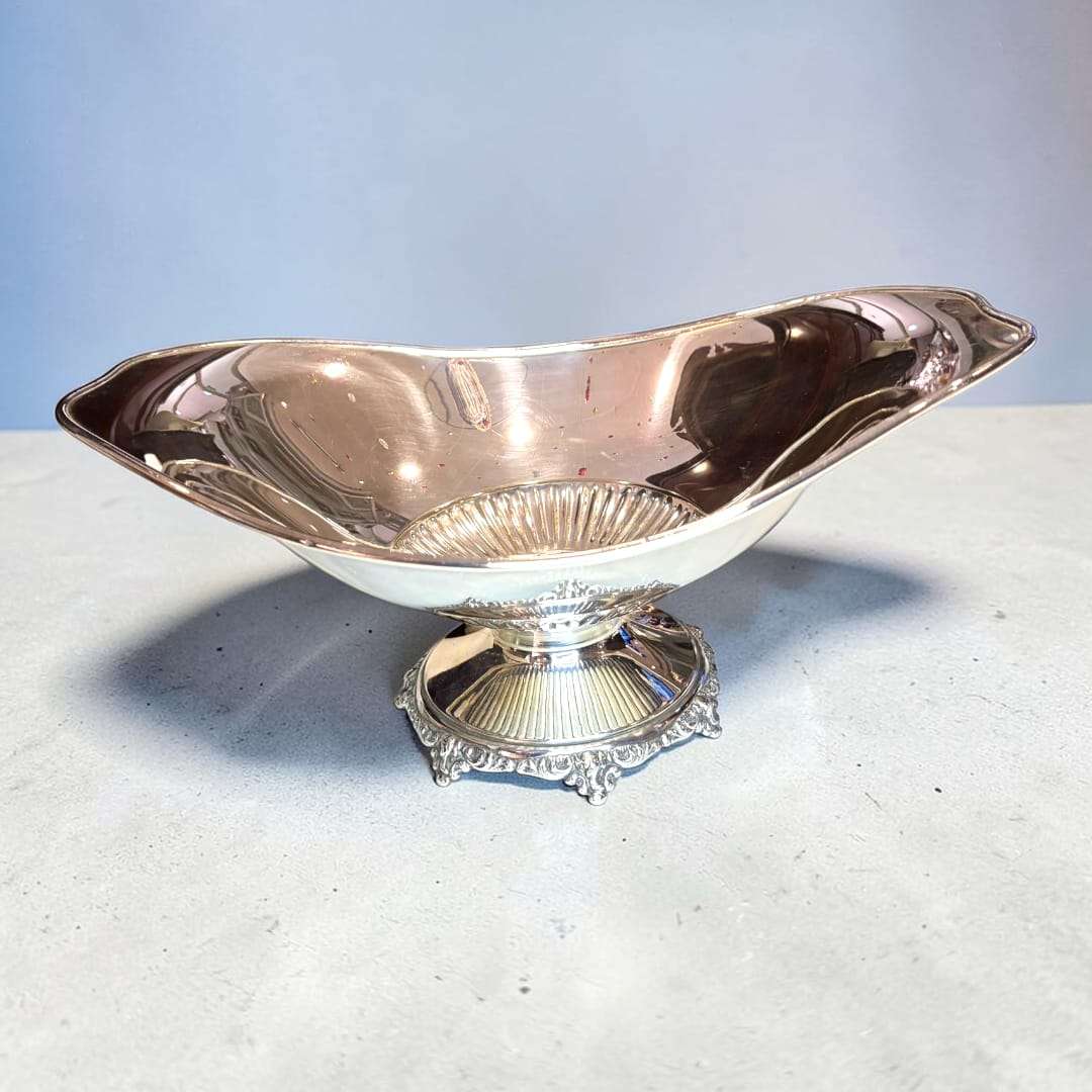 Centro de mesa frutero de metal plateado elegante para decoración de hogar y jardín