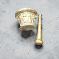Morteros antiguos de bronce de costilla decorativos