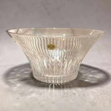 Frutero de cristal RCR italiano decorativo con diseño tallado y brillo