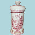 Albarelo de loza La Cartuja de Sevilla Pickman en rojo decorativo para decoración vintage en hogar y jardín