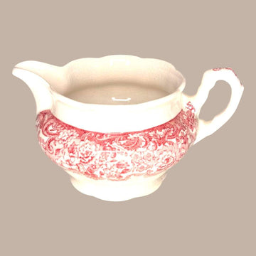 Salsera antigua La Cartuja Pickman loza roja decorativa y funcional para mesa clásica