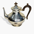 Juego de café antiguo plateado estilo inglés completo con bandeja, cafetera, azucarero y lechera, decoración clásica para hogar