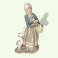 Figura Lladró Pastora con patos porcelana antigua decor