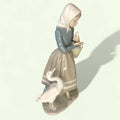 Figura Lladró Pastora con patos porcelana antigua decoración elegante