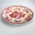 Vajilla inglesa Ironstone roja de porcelana decorativa con escena y flores