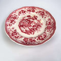 Vajilla inglesa Ironstone roja antigua de porcelana decorativa con flores y escenas clásicas