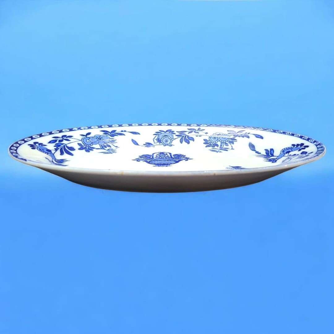 Perspectiva lateral de la Bandeja en Porcelana Esmaltada mostrando su acabado elegante.