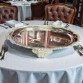Centro de mesa de metal plateado elegante