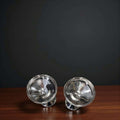 Elegante set de copas vintage con tallo en espiral.