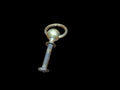 Argolla tirador de puerta antigua de bronce vista superior, detalle del anillo.