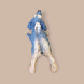 Vista trasera de la Figura Cocker Spaniel Azul - Escultura Martín, mostrando textura detallada del pelaje en porcelana biscuit.