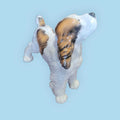 Vista lateral superior de figura Cocker Spaniel de porcelana alemana Trébol años 50, ideal para decoración vintage y coleccionistas.