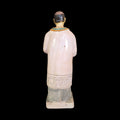 Parte trasera de la escultura de San Mathurin en terracota, mostrando el acabado artesanal y textura craquelada típica de piezas devocionales.