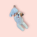 Figura de perro FOX TERRIER en porcelana alemana años 50, vista frontal con detalles realistas, ideal para decoración vintage de hogar.