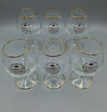 Copas Lepanto de González Byass - Elegancia y Tradición en Cristalería, juego de seis copas de brandy con borde dorado ideal para decoración refinada.
