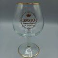 Copa Lepanto de González Byass con borde dorado y logotipo central, ideal para decoración elegante en cristalería de lujo.
