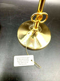 Base dorada de copa de champán de cristal tallado con recubrimiento de oro de 24K, ideal para decoración elegante en celebraciones.